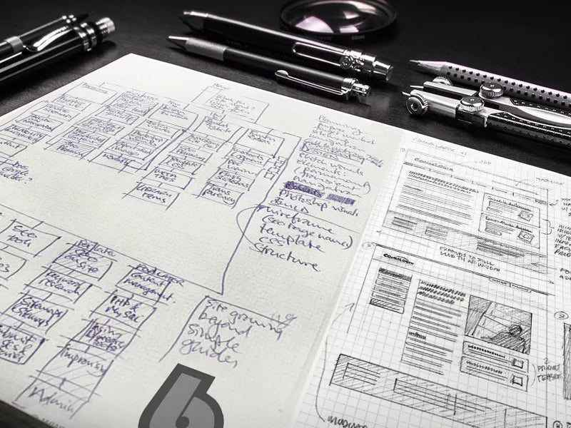 Skizzenbuch Layout-Entwurf | Billig-Banner24.de – Günstige Werbebanner aus Hamburg 