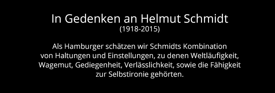 In Gedenken an Helmut Schmidt